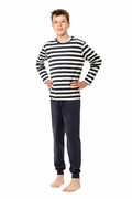 Piżama chłopięca Brace w niebiesko-białe paski 152 Taro