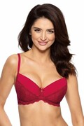 Koronkowy pusz-up biustonosz Garcia bordowy 75B Gorteks
