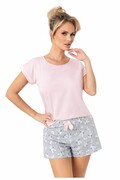 Damska bawełniana piżama Bunny – krótka, różowa S Donna