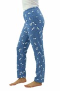 Damskie spodnie od piżamy Magda niebieskie w kwiaty XL Regina