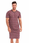 Koszula nocna męska Filip szaro-czerwona XXL Taro