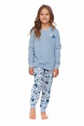 Piżama dziecięca Dreams niebieska z leniwcem 122/128 DN Nightwear