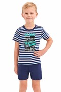 Piżama chłopięca Max w niebieskie paski 92 Taro