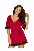 Luksusowy szlafrok Sensuelia czerwony L/XL Obsessive