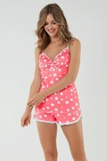Piżama damska Ojos różowa w kropki XL Italian Fashion