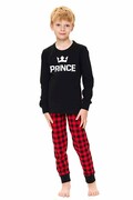 Chłopięca piżama Prince czarna 134/140 DN Nightwear