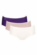 3 sztuki majtek Basic+ Midi w kolorze białym, beżowym i fioletowym XXL Sloggi