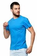 T-shirt bawełniany Basic jasnoniebieski L Moraj