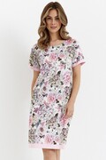 Koszula nocna Hortensja II różowo-fioletowe kwiaty XXL Cana