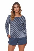 Piżama damska Doctor Nap niebieska S DN Nightwear