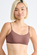 Miękki biustonosz organic GO Daily Cotton TOP bez zapięcia brązowy L Sloggi