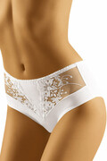 Figi damskie z koronką i podwyższoną talią ECO-LA białe XXL Wolbar