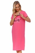 Koszulka nocna dla kobiet karmiących piersią Peony różowa M DN Nightwear