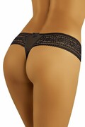 Koronkowe stringi damskie Forlana czarne M Wolbar