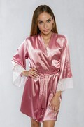 Satynowy szlafrok Adelaide w kolorze starego różu XXL DKaren