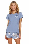 Piżama damska Sheep niebieska z owieczkami XXL DN Nightwear