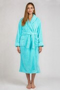 Długi puszysty szlafrok Eliza turkusowy XXL DKaren