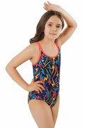 Dziewczęcy jednoczęściowy strój kąpielowy Vendulka kolorowy 146 Zalewski