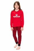 Piżama dziewczęca Princess czerwona 110/116 DN Nightwear