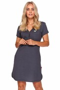 Bawełniana koszula nocna damska Elli grafitowa XXL DN Nightwear