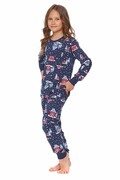 Piżama dziecięca Winter time świąteczna granatowa 146/152 DN Nightwear