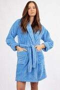 Damski puszysty szlafrok Eliza niebieski XS DKaren