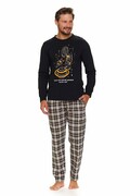 Piżama męska Cosmo czarna z astronautą XL DN Nightwear