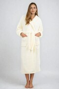 Długi puszysty szlafrok Eliza ecru XXL DKaren
