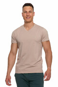 Męski bawełniany t-shirt Slim fit Premium beż XXL