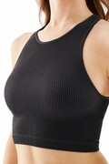 Crop Top Halter Rib czarny S/M Gabriella