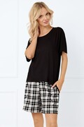 Wysokiej jakości piżama damska Klara krótka czarna XXL Italian Fashion
