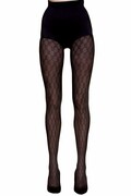 Damskie rajstopy Lema czarne wzór M Gabriella