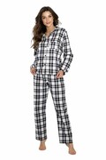 Flanelowa piżama Stay Warm czarno-biała XXL