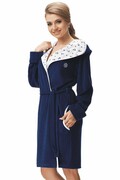 Szlafrok damski Marine niebieski z kotwicą XXL Dorota