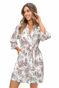 Elegancki, krótki szlafrok Elizabeth w kwiatki M Donna