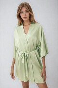 Damski satynowy szlafrok Renne miętowy S Esotiq