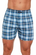 Bokserki bawełniane Comfort 2253 niebieskie w kratkę XXL Cornette