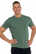 T-shirt męski Basic khaki zielony 3XL Moraj