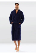 Męski puszysty szlafrok 130 ciemnoniebieski XXL DKaren