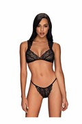 Komplet koronkowy biustonosz i figi Elisetta czarny S/M Obsessive