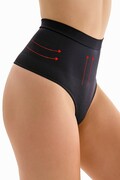 Stringi z wysokim stanem modelujące czarne XXL Gabriella