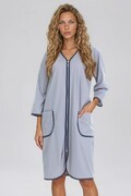 Bawełniany szlafrok Denisa w kolorze szarym z szarym wykończeniem 6XL Kuba