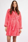Krótki puszysty szlafrok Eliza różowy XL DKaren
