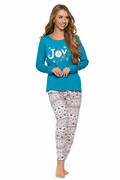 Piżama damska Christmas Joy turkus zielona XL Moray