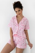 Krótka piżama damska Ariadna różowa M Sensis