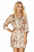 Satynowy szlafrok damski Paris beżowy S Donna