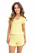 Wiskozowa piżama Iza krótka żółta S Donna