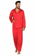 Piżama męska satynowa Lukas czerwona XXL DKaren