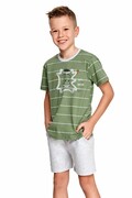 Piżama chłopięca Karlik zielona w paski 110 Taro