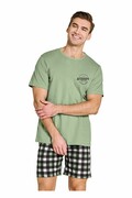 Piżama męska Carter zielona z nadrukiem M Taro